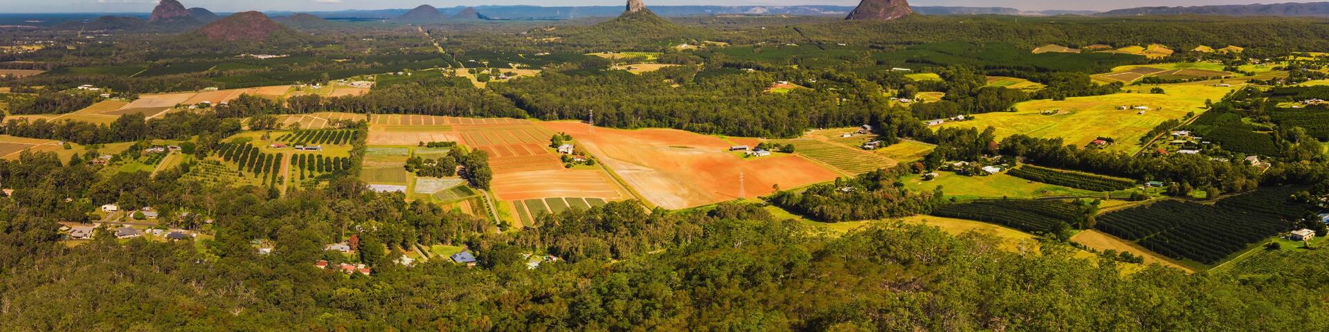 View from Mount Coochin, Glass House Mountains, Sunshine Coast, Queensland, Australia
