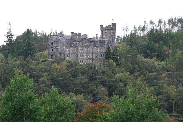 Carbisdale Castle This shot was taken from the A836,just a short distance from Invershin station.I believe this castle is now a Youth Hostel.