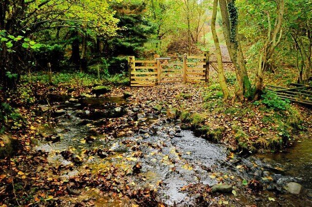 New Gate On the footpath north of Belle Isle Farm and heading to Brimford Wood.