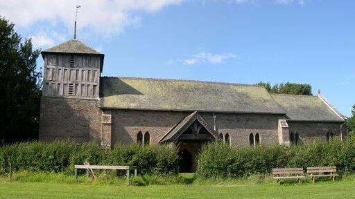 Parish church of St Michael and All Angels, Winforton, Herefordshire, seen from the south