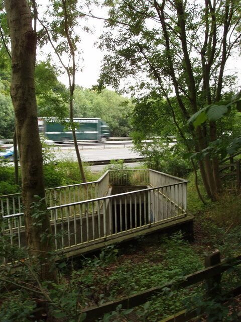 Subway under M40, Flackwell Heath The Chiltern Way trail goes through this subway in Fennels Wood. From the relative tranquillity of a beech wood one encounters the rushing traffic of the motorway, dives down through a long narrow tunnel, coming out in the woods above High Wycombe and Loudwater.