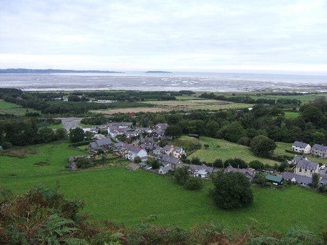Abergwyngregyn, Gwynedd Looking back from the side of Ffridd Ddu, to the village of Abergwyngregyn, usually referred to as Aber. You can see near the centre of the picture, a Motte.