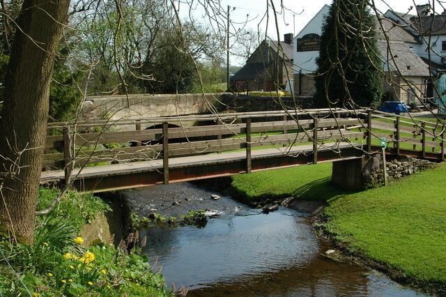 Footbridge in the pub garden