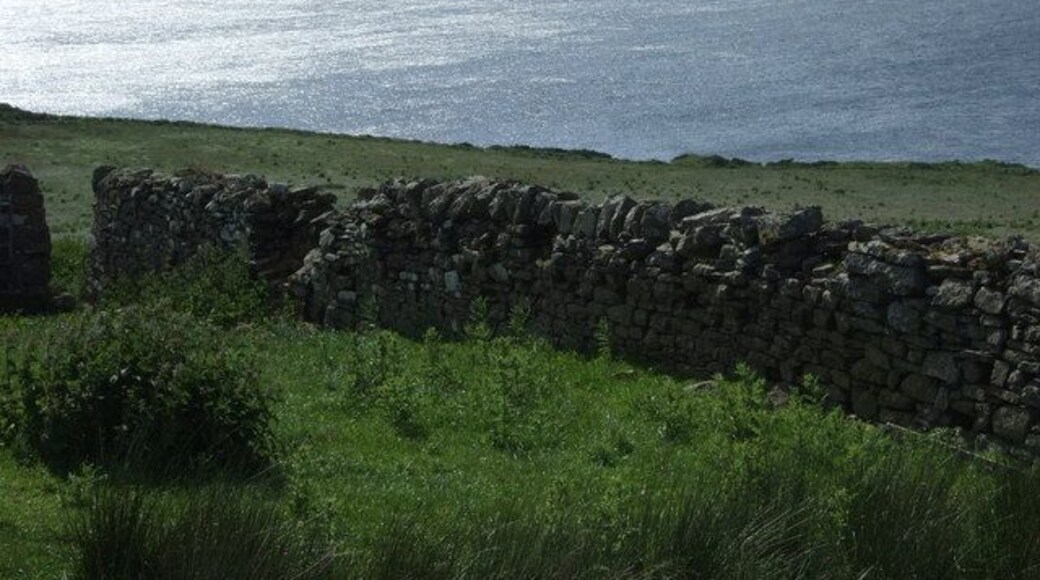 A view towards a Moray Firth oil production installation The Beatrice Oil Platform seen from the A9 between Latheron Wheel and Latheron.