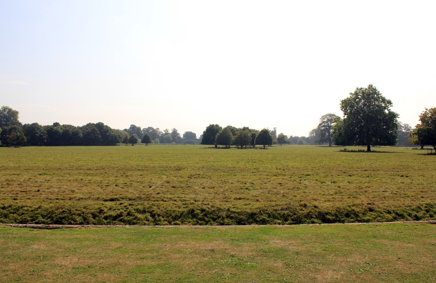 Photograph of the ha-ha in the grounds of Attingham Park, Shropshire, England