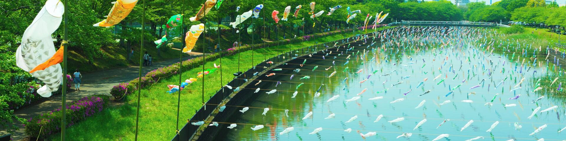 Koinobori at Tatebayashi, Gunma, Japan.