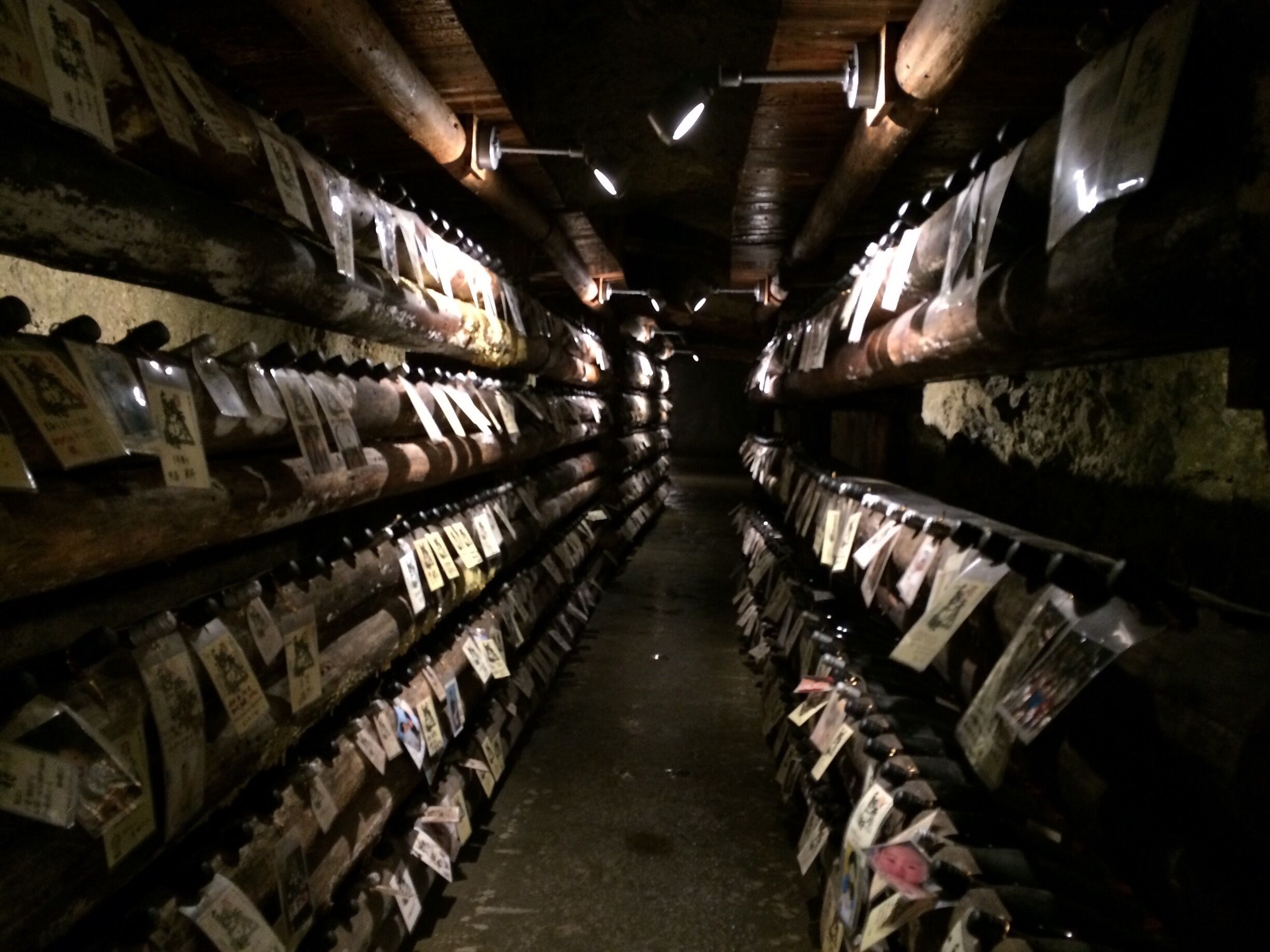 Sake ageing in a mountain cave!