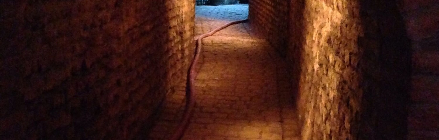 In the tunnels leading to the wine kegs inside the Undurraga winery in Chile
