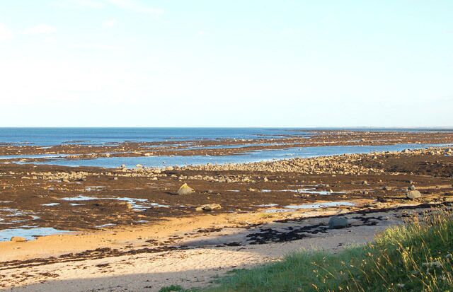 Looking across Boulmer Steel from the coast path