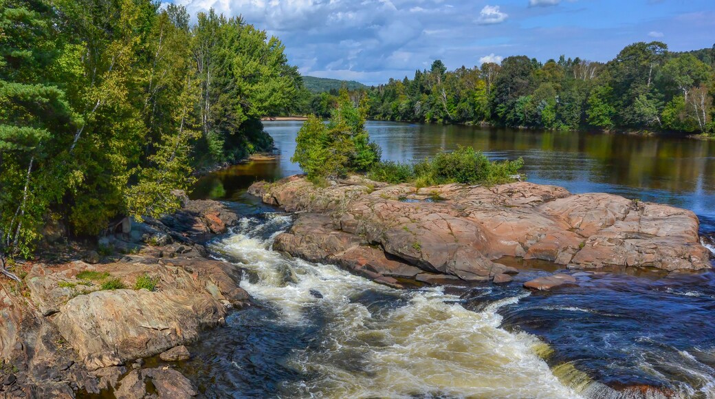Some rapids along the Riviere Rouge (Red River) in Brebeuf, Quebec in summer