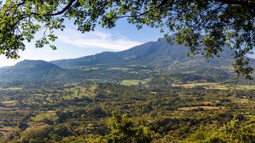 Lower green valley of the Chinchontepec Volcano in San Vicente, El Salvador, Central America