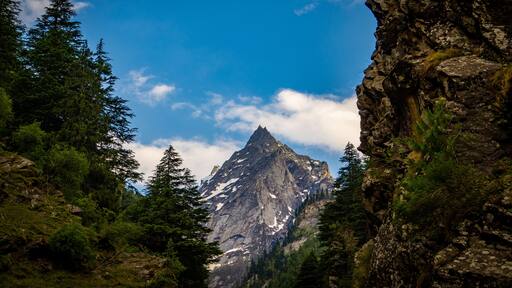 Majestic Horn of Harsil Peaks with Glacial River, Uttarkashi, India