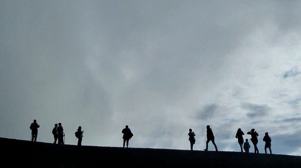 Dark day trekking on Volcano Pacaya.
