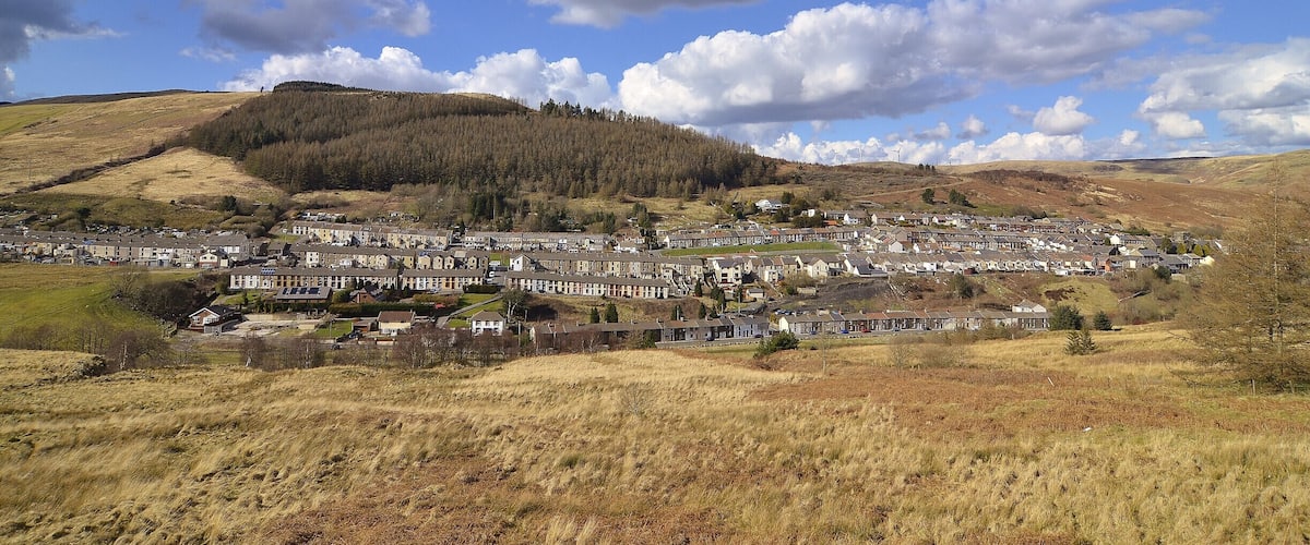 Beautiful views from the Bwlch Mountain in the Rhondda, South Wales. UK