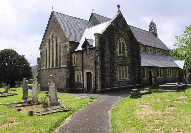 Entrance path to St Cynog's Church, Ystradgynlais The church is set back 100 metres from the south side of the B4599 Heol Eglwys. St Cynog's Church is in the Church in Wales Diocese of Swansea and Brecon. The church was built in the Victorian Gothic style between 1858 and 1861. Born c434AD, Cynog son of Brychan, usually known as Saint Cynog, was a fifth century British martyr and saint.