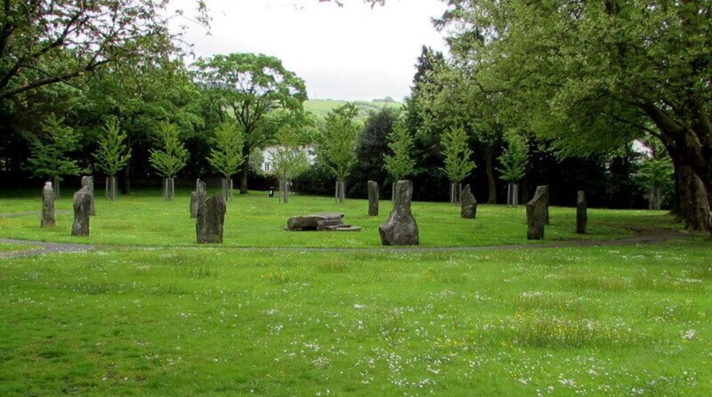 Gorsedd Stones in Ystradgynlais. Located in Gorsedd Park. The Ystradgynlais History website states that the Gorsedd Stones were erected for the National Eisteddfod of Wales held in Ystradgynlais in 1954. Although the main festival was held on the rugby club fields, the Druid ceremonies which form the essential core of the tradition were held here.