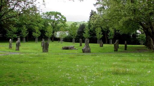Gorsedd Stones in Ystradgynlais. Located in Gorsedd Park. The Ystradgynlais History website states that the Gorsedd Stones were erected for the National Eisteddfod of Wales held in Ystradgynlais in 1954. Although the main festival was held on the rugby club fields, the Druid ceremonies which form the essential core of the tradition were held here.