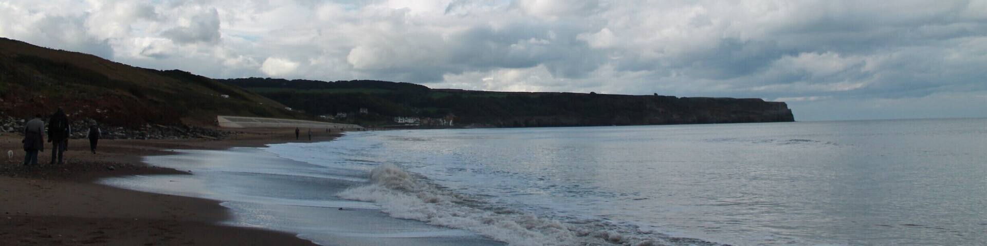 Visit Sandsend - great beach, lovely beachside cafes, walk along the beach to Whitby and look for fossils. #beachbound #Yorkshire