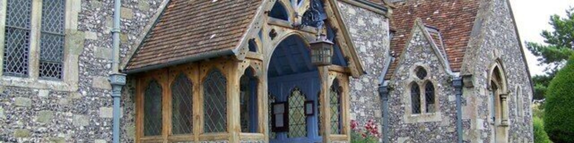 Porch, St Andrew's Church, South Newton By the porch is the small Victorian Vestry.