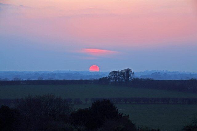 Sunset over Manor Farm Sixpenny Handley