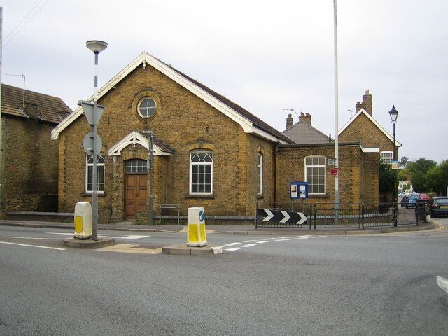 Harmondsworth Baptist Church. This church is on the corner of the junction of Hatch Lane with the High Street.