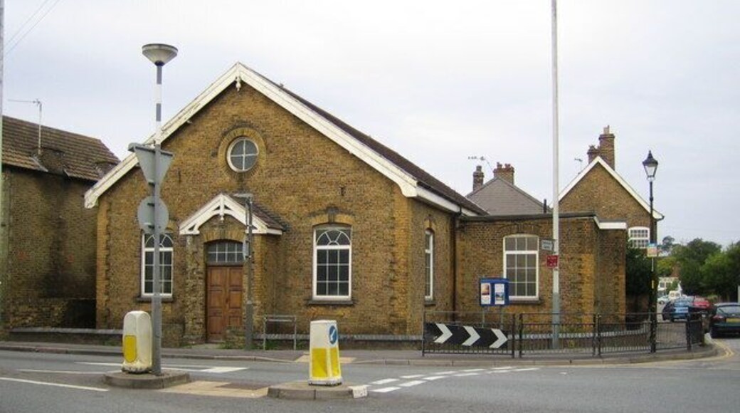 Harmondsworth Baptist Church. This church is on the corner of the junction of Hatch Lane with the High Street.