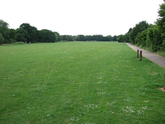 North Wootton common, Norfolk. A large area of grassland used all year round by local residents.