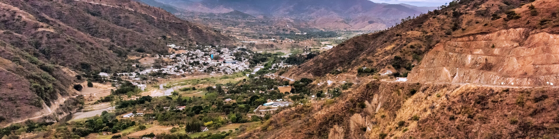 Aerial view at the small town of Sacapulas from the mountains in Guatemala.