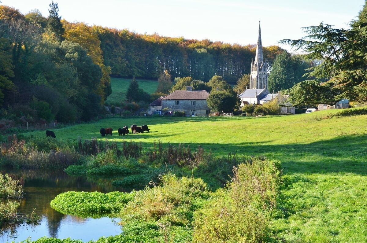 Teffont Evias: View of Church of St Michael and All Angels