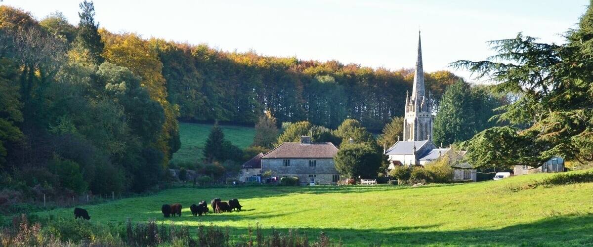 Teffont Evias: View of Church of St Michael and All Angels