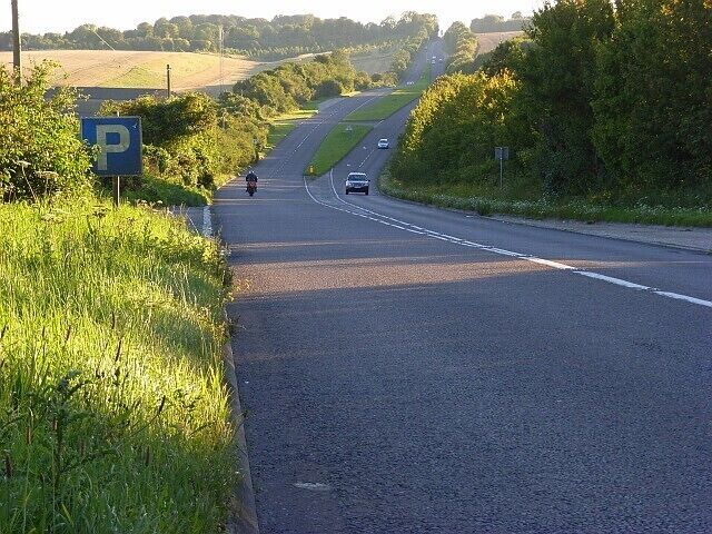 The A30, Firsdown The start of the dual carriageway heading between Winterbourne and Thorny Downs on its way to Salisbury.