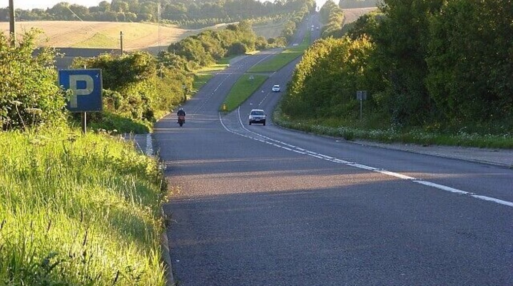 The A30, Firsdown The start of the dual carriageway heading between Winterbourne and Thorny Downs on its way to Salisbury.