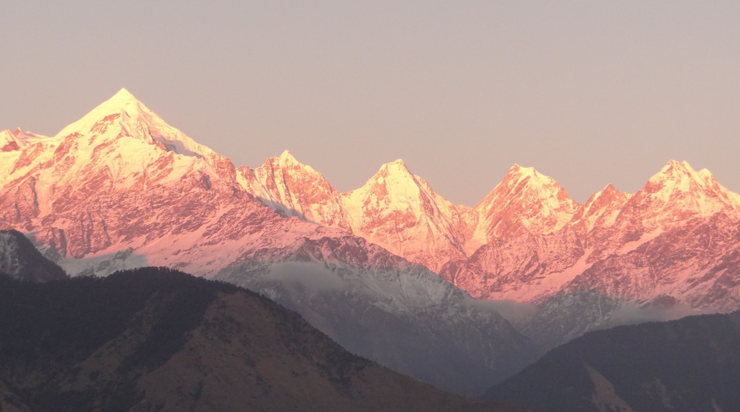 Stunning sunset picture of Panchachuli range from Munsiyari