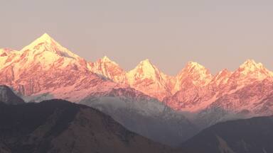 Stunning sunset picture of Panchachuli range from Munsiyari
