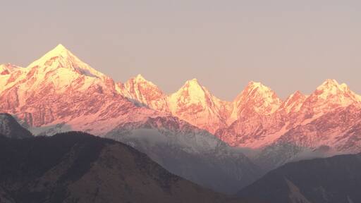Stunning sunset picture of Panchachuli range from Munsiyari