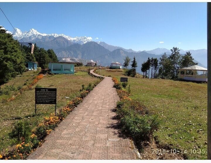 Nanda Devi Temple with the Himalaya in the backdrop.