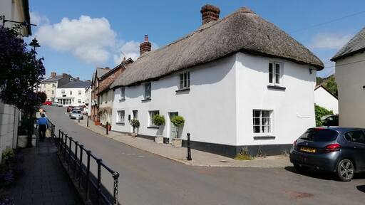 Thatched cottages.