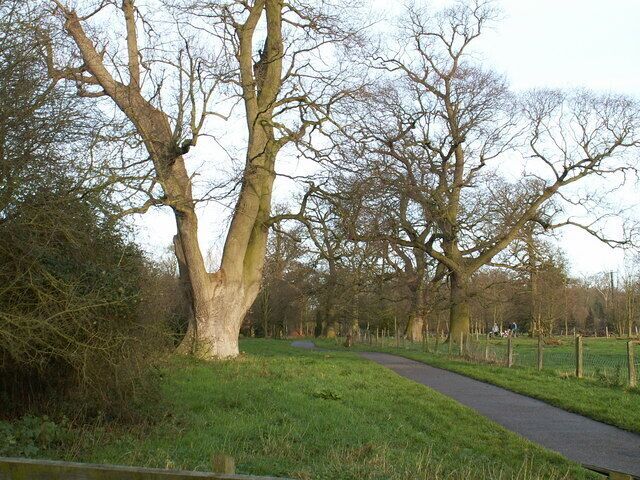 Thornham Walks Thornham Estate is a beautiful place to walk and is open to the public each day. This photograph shows the start of the walks close to the Café and Field Centre. There are 12 miles of footpaths through ancient parkland, woodland, farmland and water meadows. The walk shown here has a surfaced path suitable for push chairs and wheelchairs. See the website http://www.thornhamestate.co.uk/