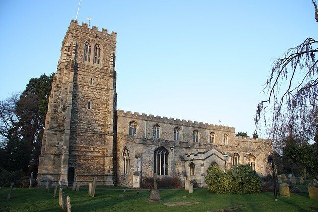 St.Mary's church Decorated and Perpendicular church, gutted by fire in 1930 and rebuilt by Sir Albert Richardson
