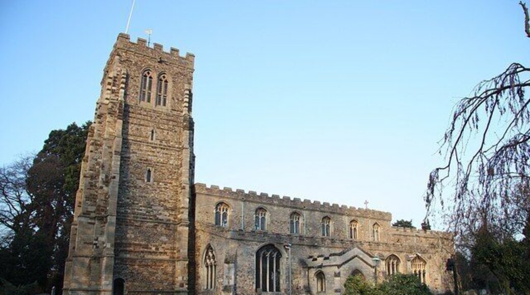 St.Mary's church Decorated and Perpendicular church, gutted by fire in 1930 and rebuilt by Sir Albert Richardson
