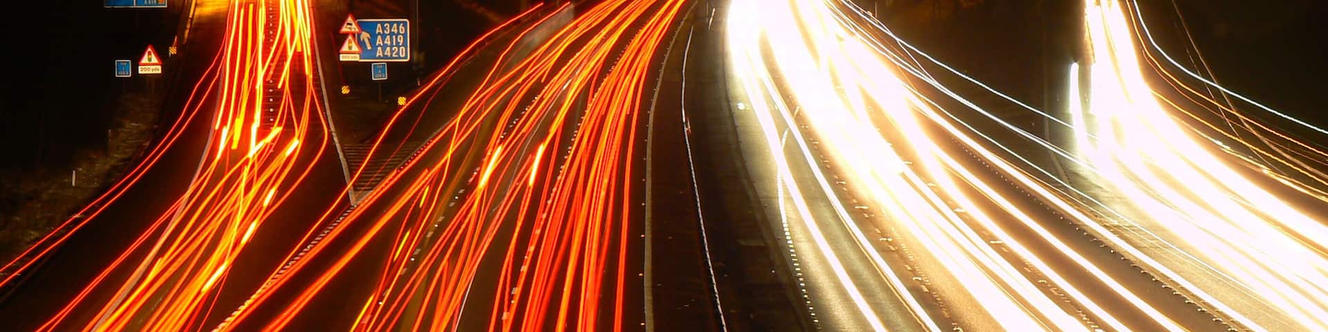 Junction 15 M4 by night, Swindon At 19.16 this is still drivetime and traffic is fairly heavy in both directions on the main road link between London and the damp bits of the Celtic fringes.