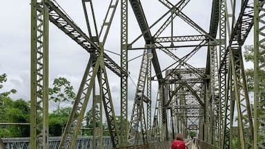 Boarder crossing from Costa Rica to Panama on the caribbean side. Beautiful old bridge! #costarica #panama #rivercrossing #walkyourwayaround #thetwohobos #ontheroad #outdoors #travel #travelingtheworld #adventure #exploretheworld #nature #naturelovers #ig_nature #igtravel