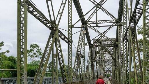 Boarder crossing from Costa Rica to Panama on the caribbean side. Beautiful old bridge! #costarica #panama #rivercrossing #walkyourwayaround #thetwohobos #ontheroad #outdoors #travel #travelingtheworld #adventure #exploretheworld #nature #naturelovers #ig_nature #igtravel