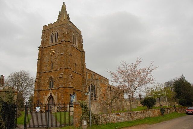 St Andrews Church, Lyddington. On the northern side of Church Lane.