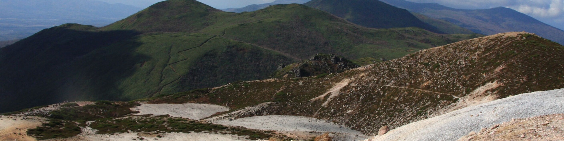 The West view from Iwaonupuri in Hokkaido. Nitonupuri in the center.