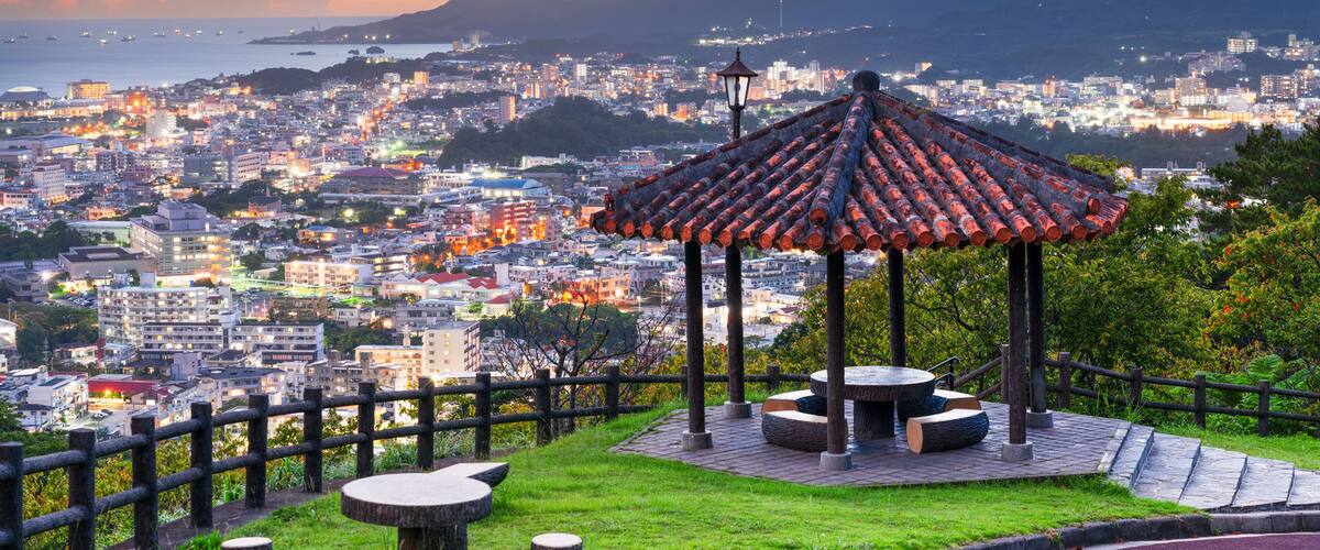 Nago, Okinawa, Japan Downtown Cityscape