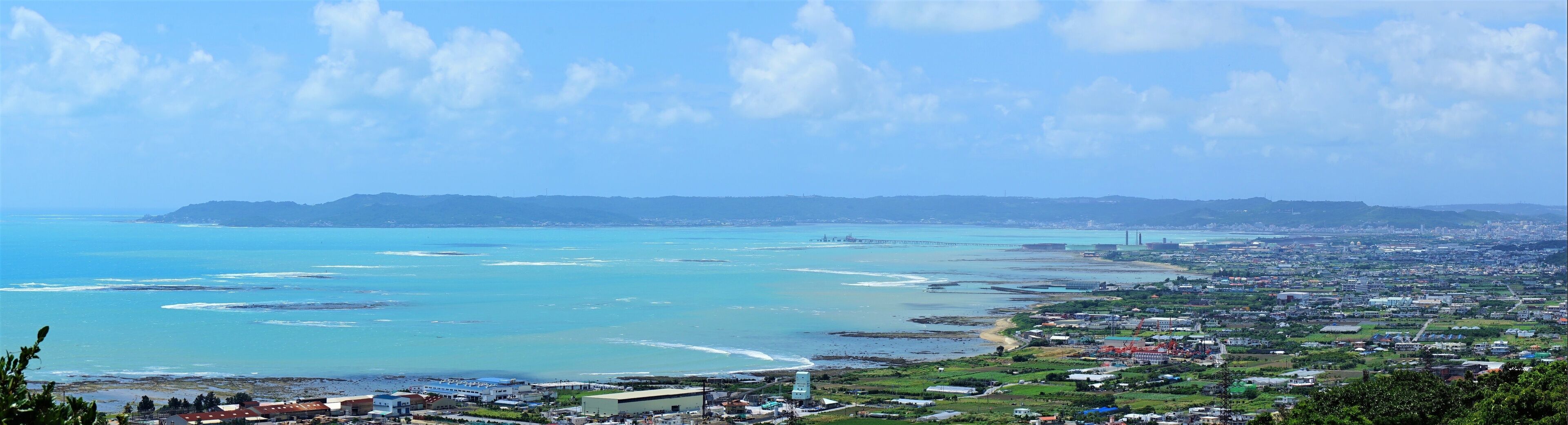 Aerial view from Nakagusuku Castle ruins. World heritage of Okinawa, Japan - 日本 沖縄県 世界遺産 中城城跡からの景色