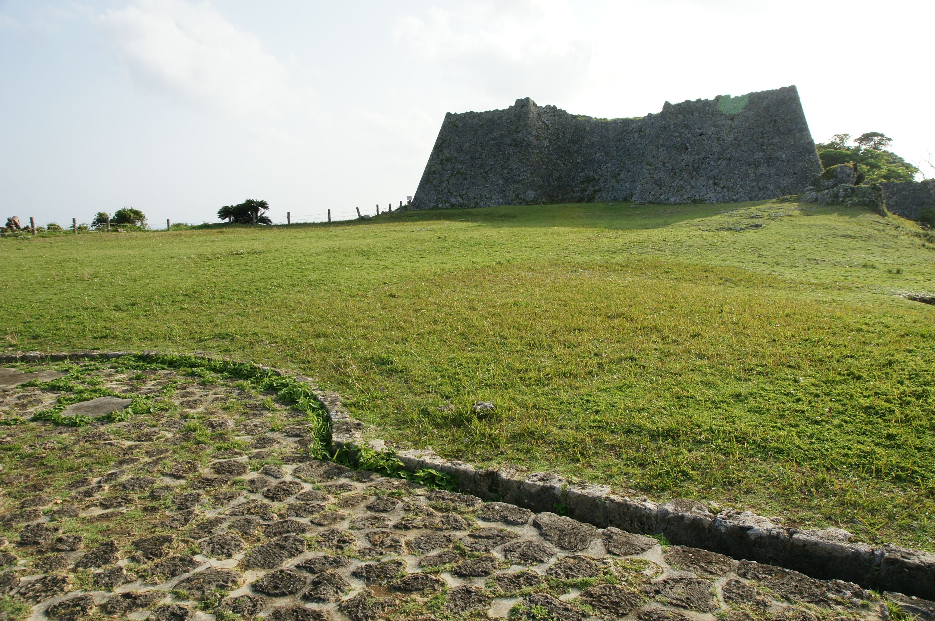 Nakagusuku Castle in Kitanakagusuku and Nakagusuku, Okinawa prefecture, Japan.