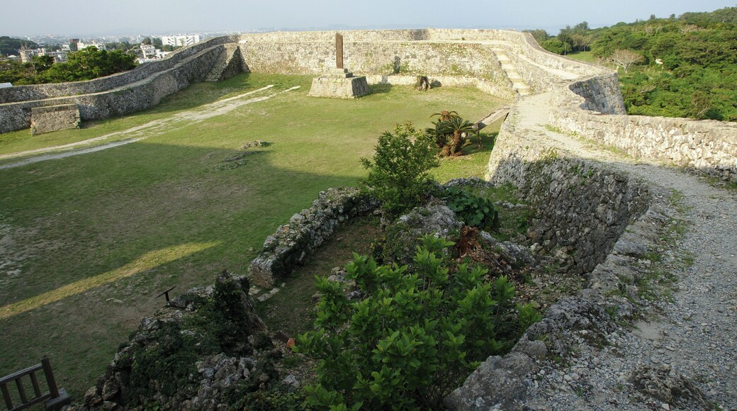Nakagusuku Castle in Kitanakagusuku and Nakagusuku, Okinawa prefecture, Japan.