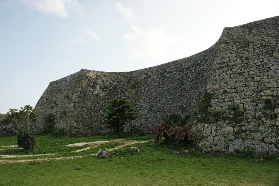Nakagusuku Castle in Kitanakagusuku and Nakagusuku, Okinawa prefecture, Japan.